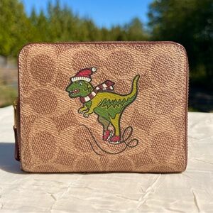 NEW COACH REXY Skating Zip Wallet With Gift Box Holiday Christmas C0549B